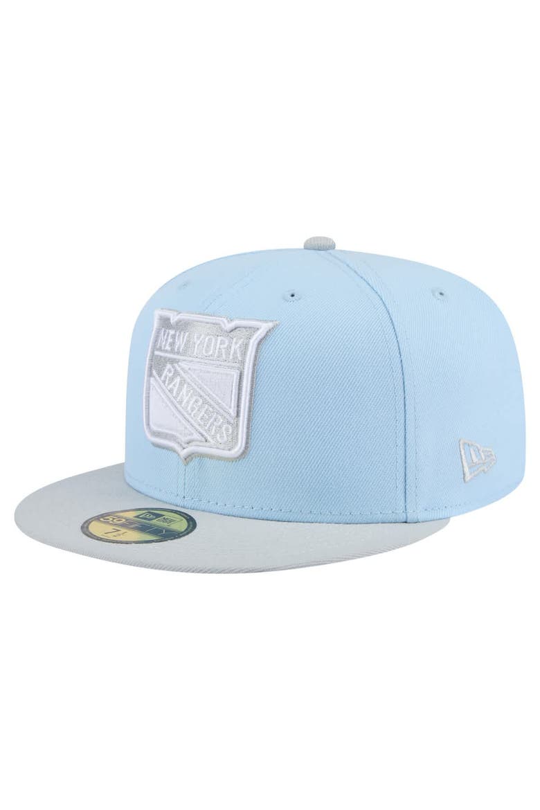 Men's New Era  Light Blue/Gray New York Rangers Color Pack 2-Tone 59FIFTY Fitted Hat, Alternate, color, Light Blue