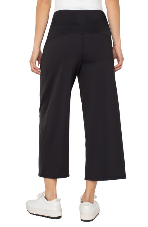 Liverpool Los Angeles Stretch Nylon Crop Wide Leg Pants In Blue