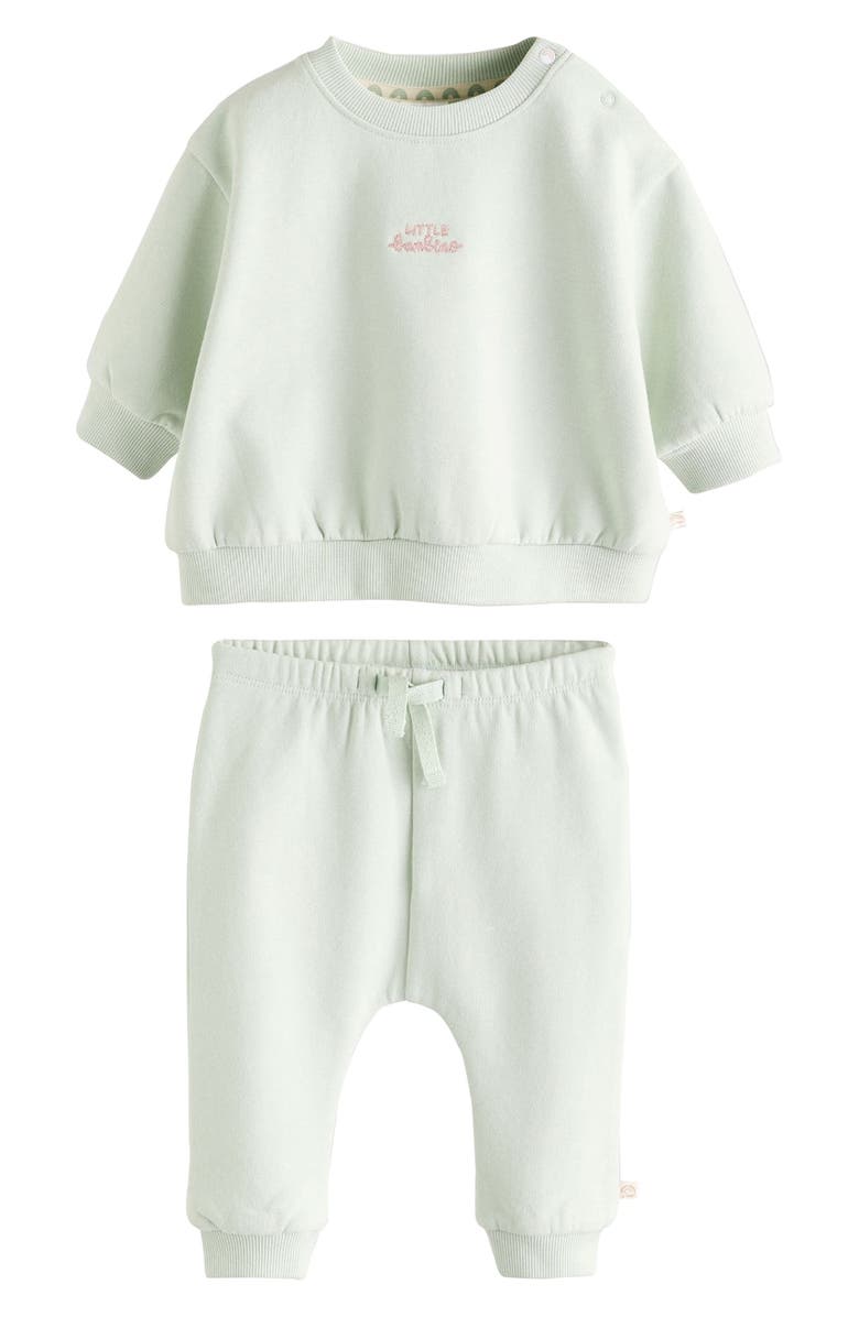 NEXT Little Bambino Sweatshirt & Joggers Set, Main, color, Green