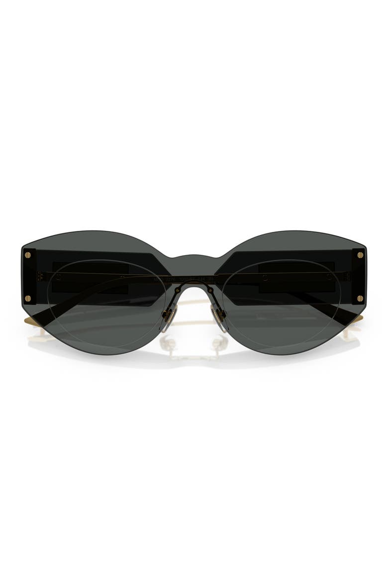 144mm Small Round Rimless Sunglasses, Alternate, color, DARK GREY