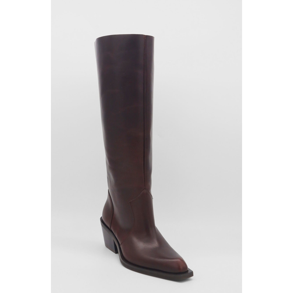 Stivali New York Runaway Knee-high Mahogany Leather Boots In Brown