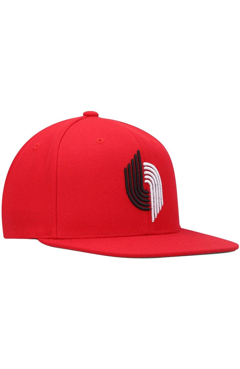Mitchell & Ness Men's Mitchell & Ness Red Portland Trail Blazers Hardwood Classics Team Ground 2.0 Snapback Hat, Alternate, color, Red