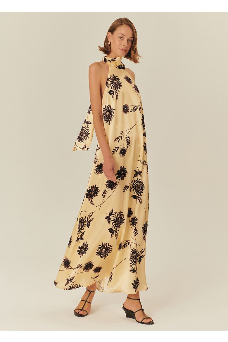 Bonnie Floral Viscose Maxi Dress, Alternate, color, Ecru