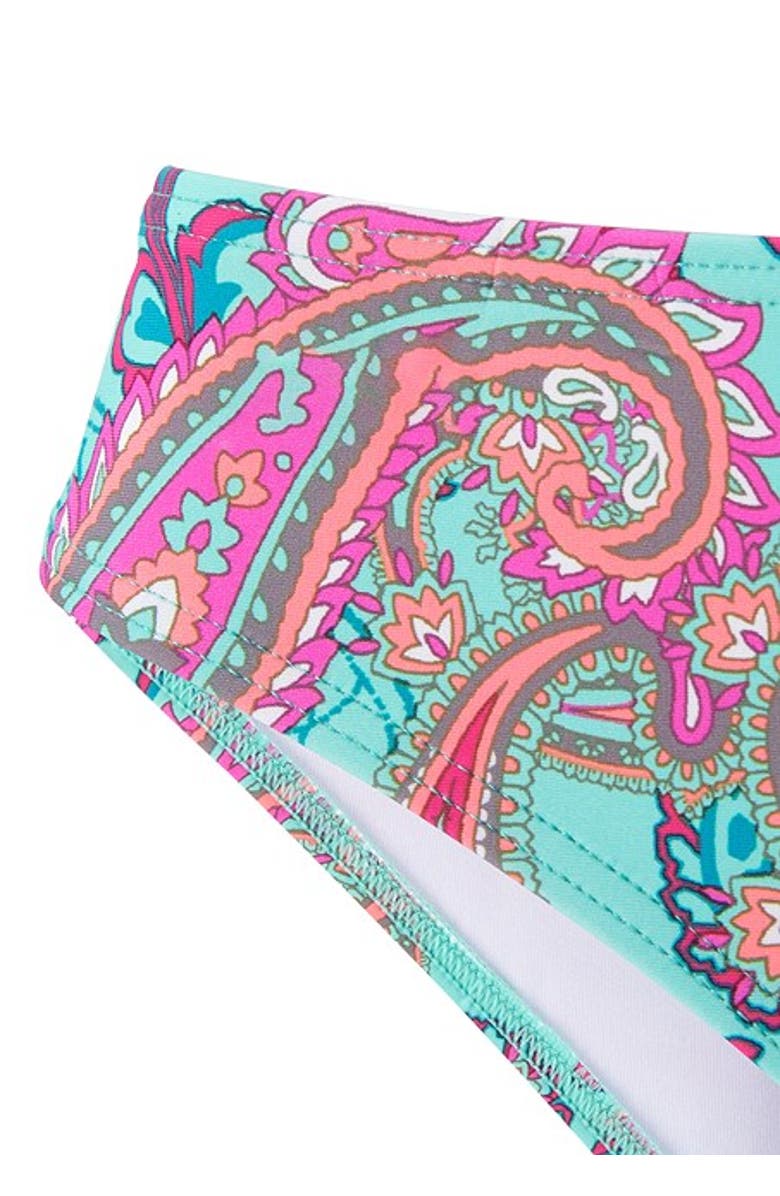 LASCANA Women's Paisley Print Classic Bikini Bottom, Alternate, color, Mint Printed