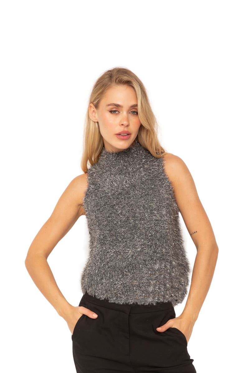 Central Park West Quinn Lurex Turtleneck, Main, color, 