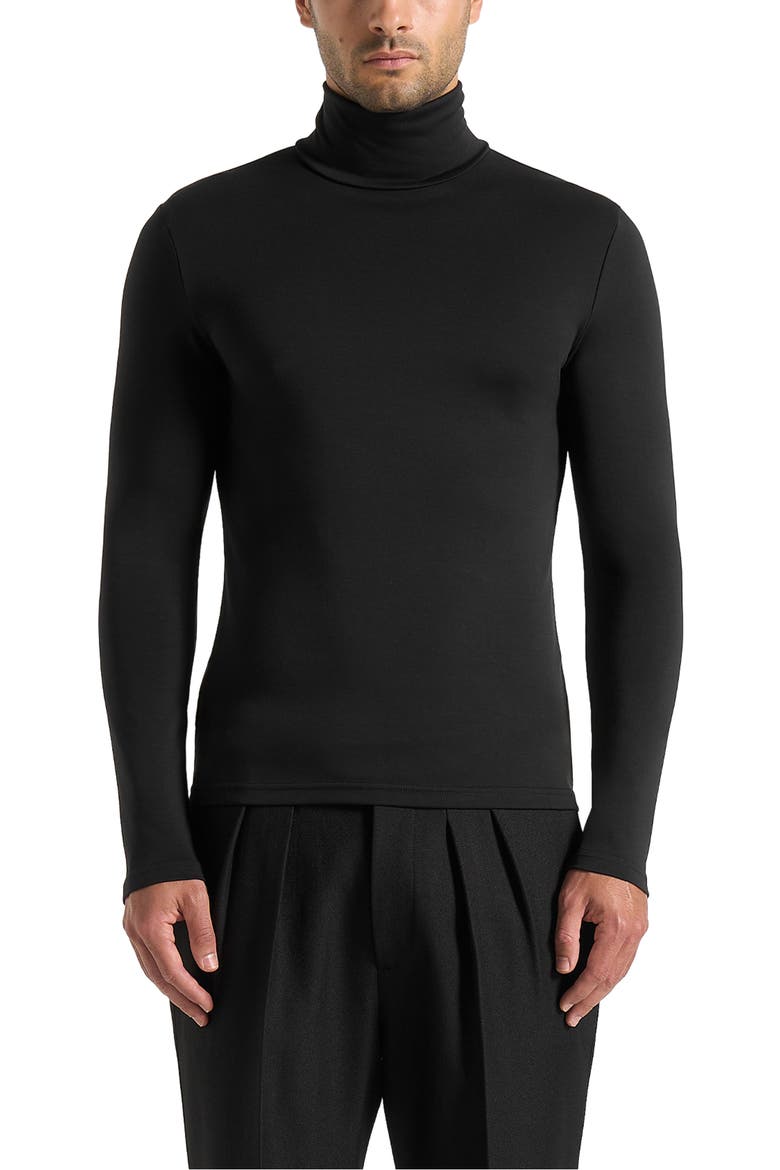 Long Sleeve Roll Neck Top, Alternate, color, Black