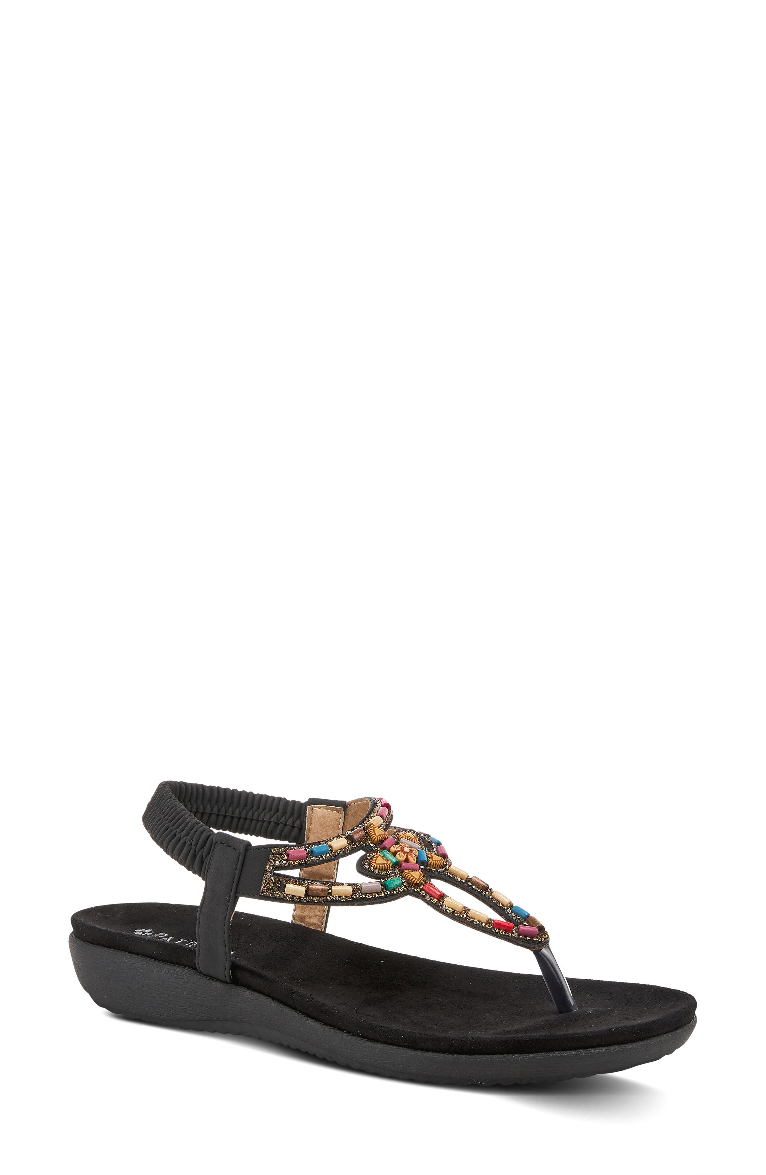 Crema Thong Sandal, Main, color, BLACK