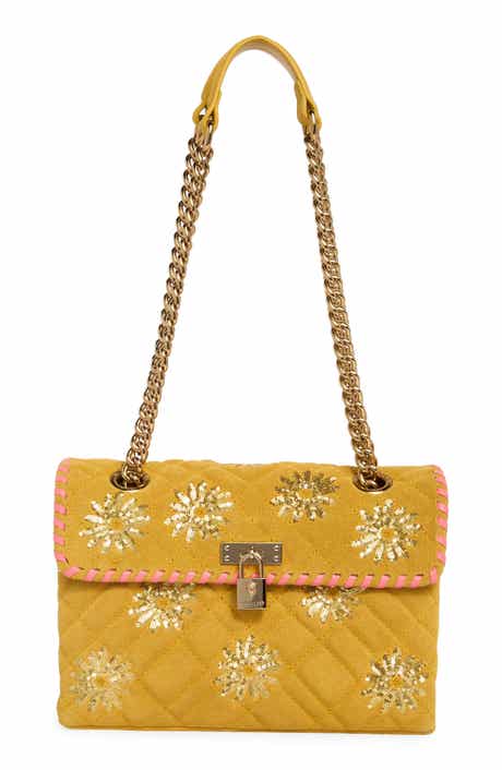 Kurt Geiger London Brixton Sequin Flower Suede Shoulder Bag