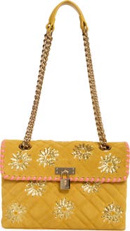 Kurt Geiger London Brixton Sequin Flower Suede Shoulder Bag