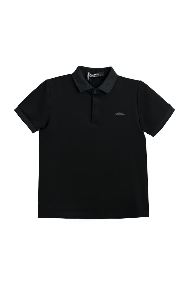 Polo Shirt with Trim, Main, color, Black