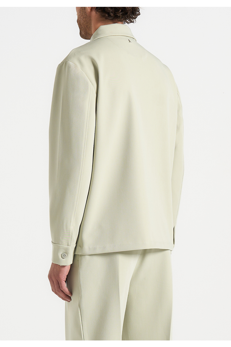 Leo Hatched Tailored Overshirt, Alternate, color, Sage
