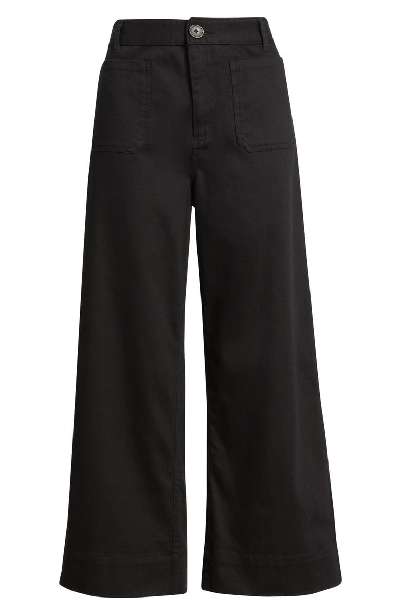 Treasure & Bond Patch Pocket Wide Leg Pants, Alternate, color, Black