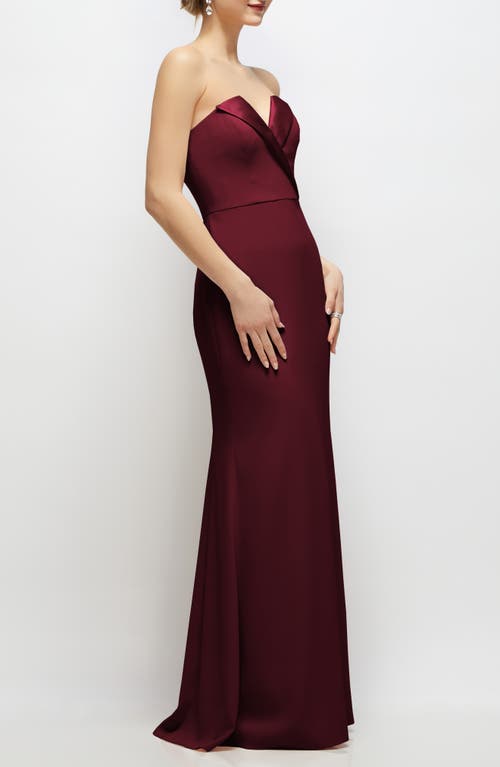 After Six Strapless Tuxedo Gown In Brown