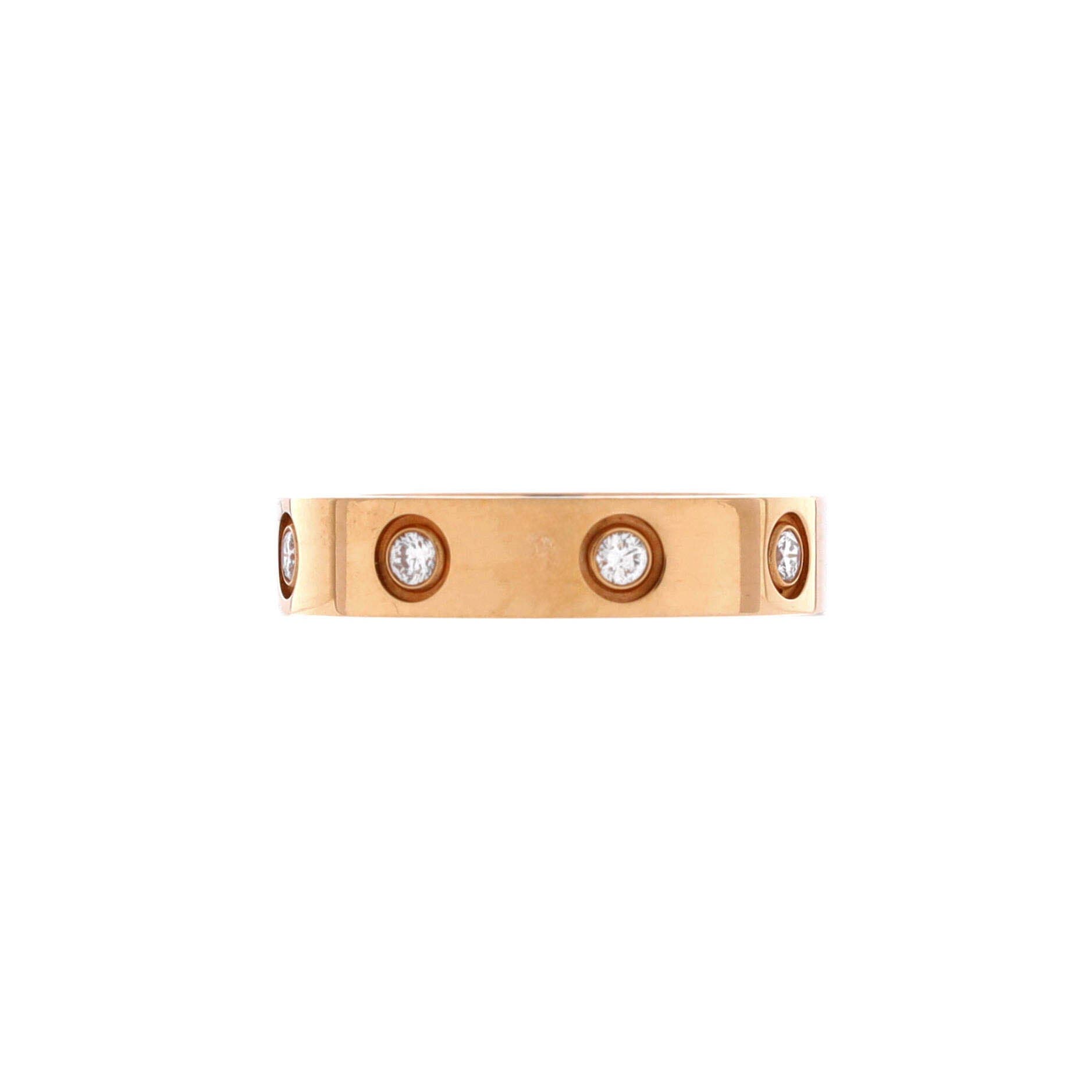 Love Wedding Band 8 Diamonds Ring 18K Rose Gold with Diamonds, Alternate, color, Metallic Gold