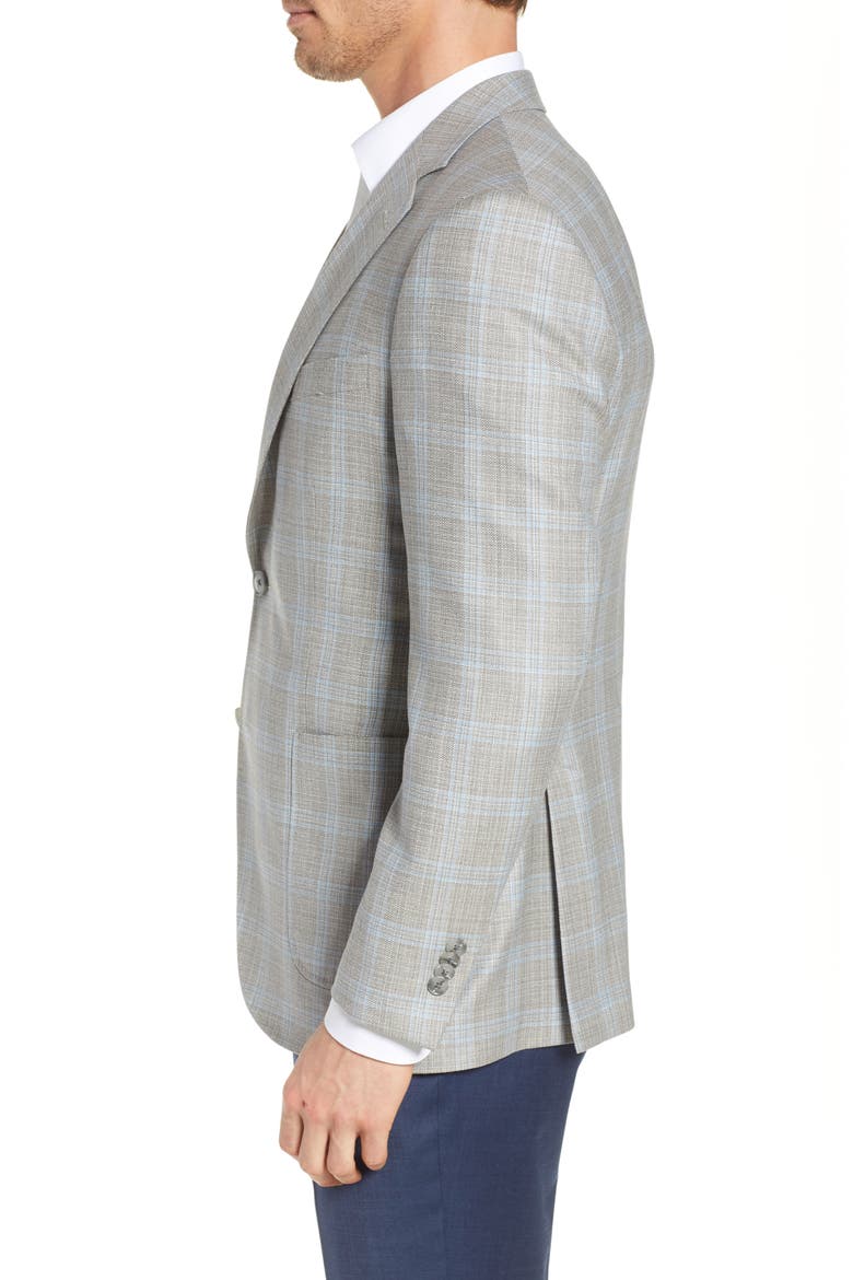 Hyperlight Classic Fit Plaid Sport Coat, Alternate, color, NATURAL