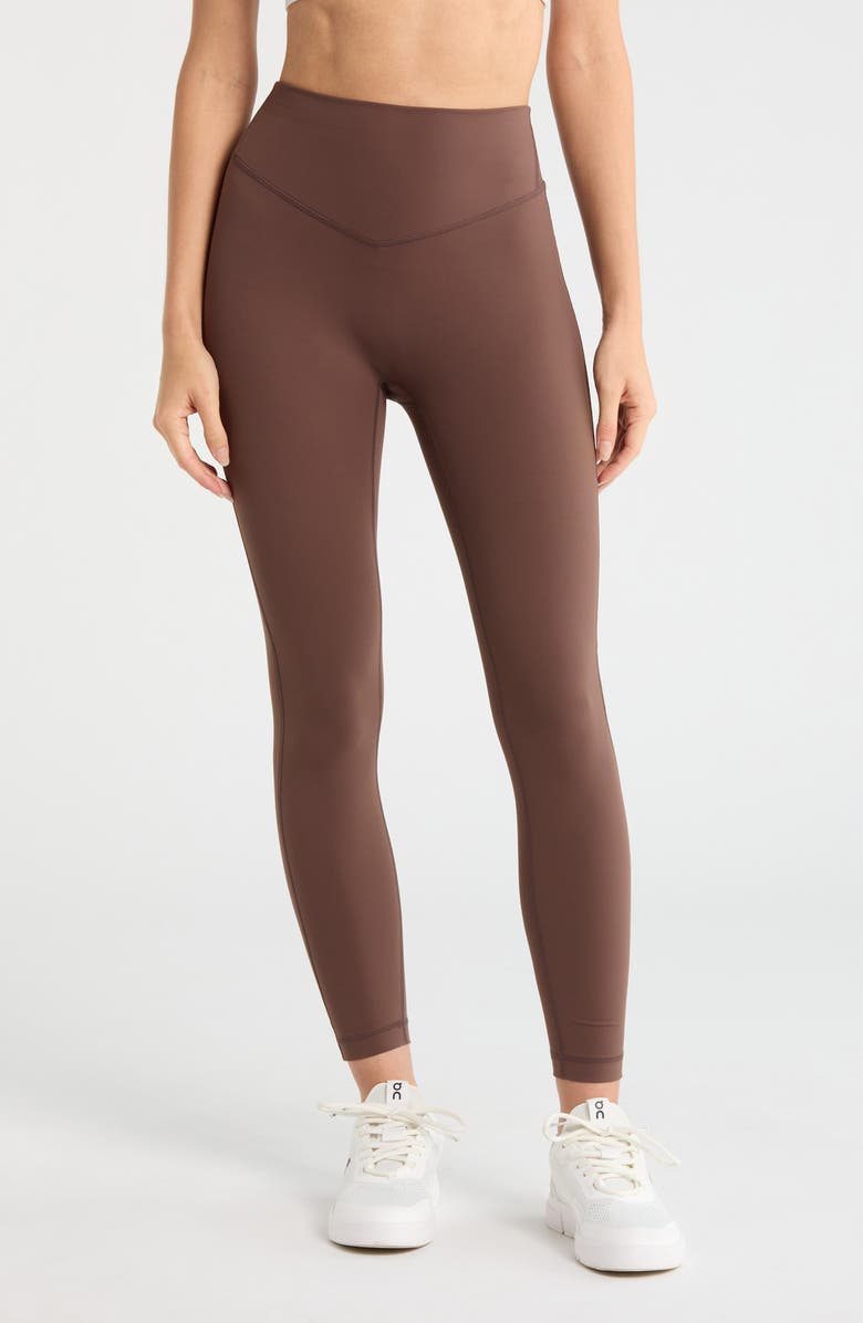 YOGALICIOUS SKN High Waist Leggings, Main, color, Classic Brown