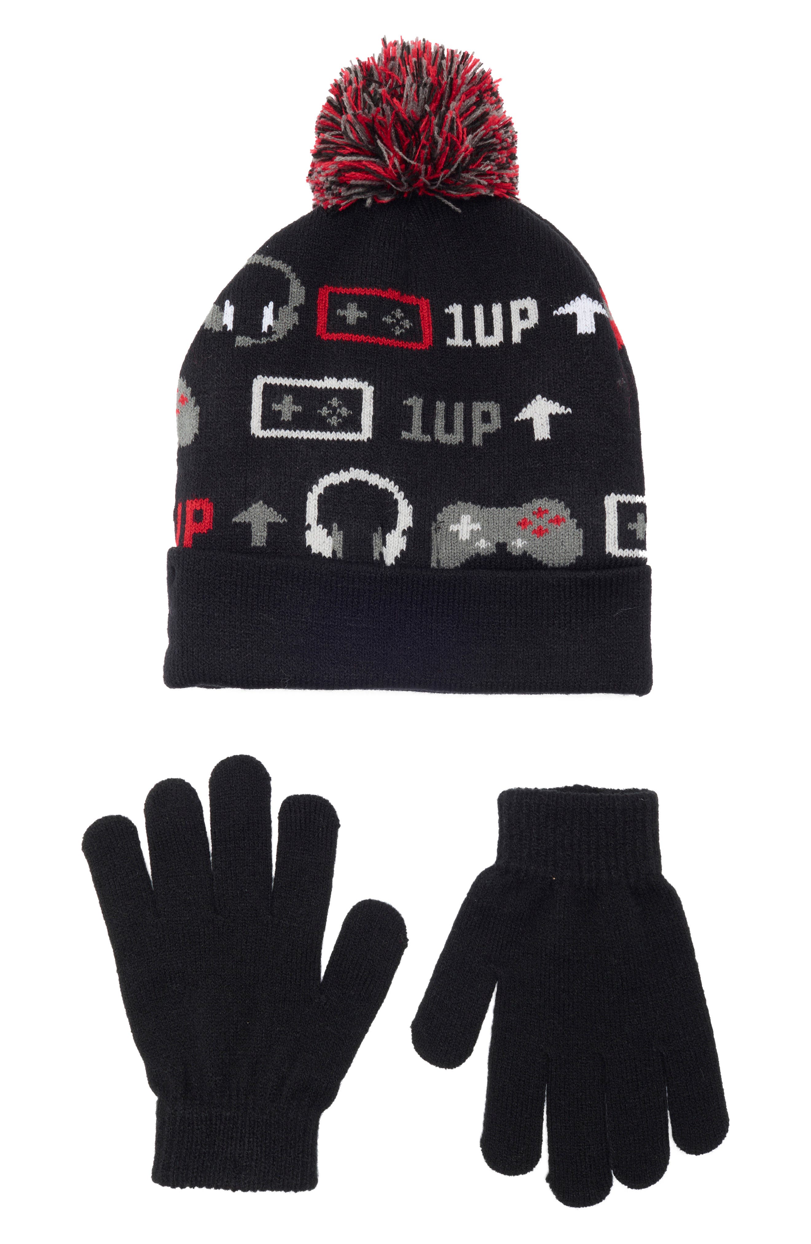 Capelli New York Kids' Gamer Pompom Beanie & Gloves Set