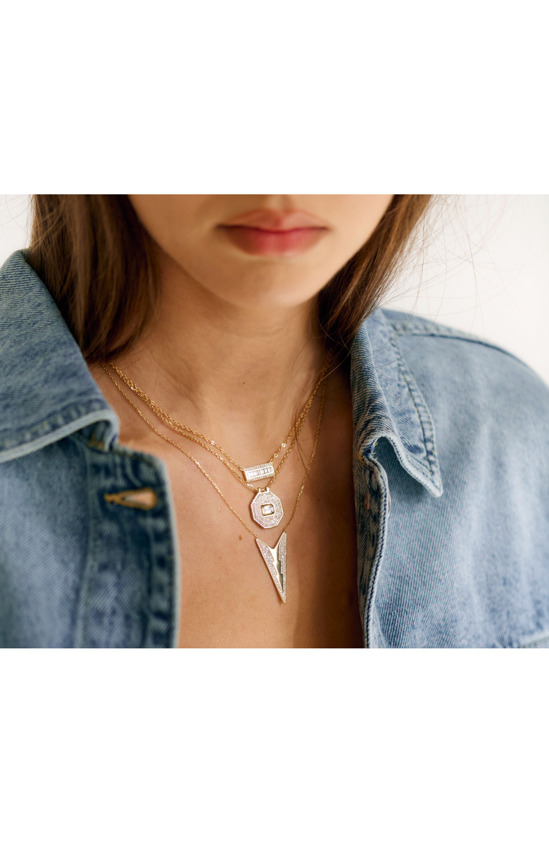 Mazin Jewels Baguette Bar Necklace, Alternate, color, Rosegold