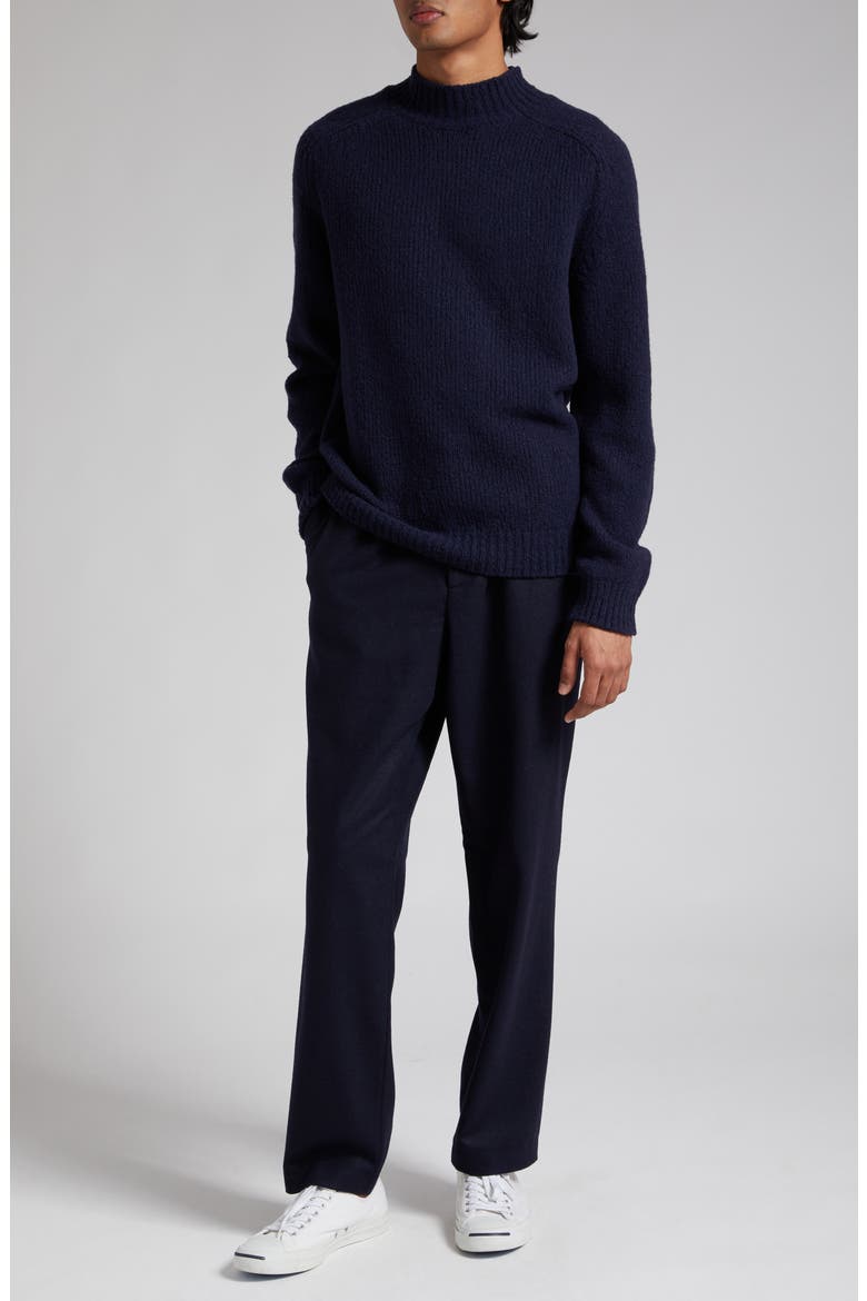 Pleated Wool Pants, Alternate, color, NAVY