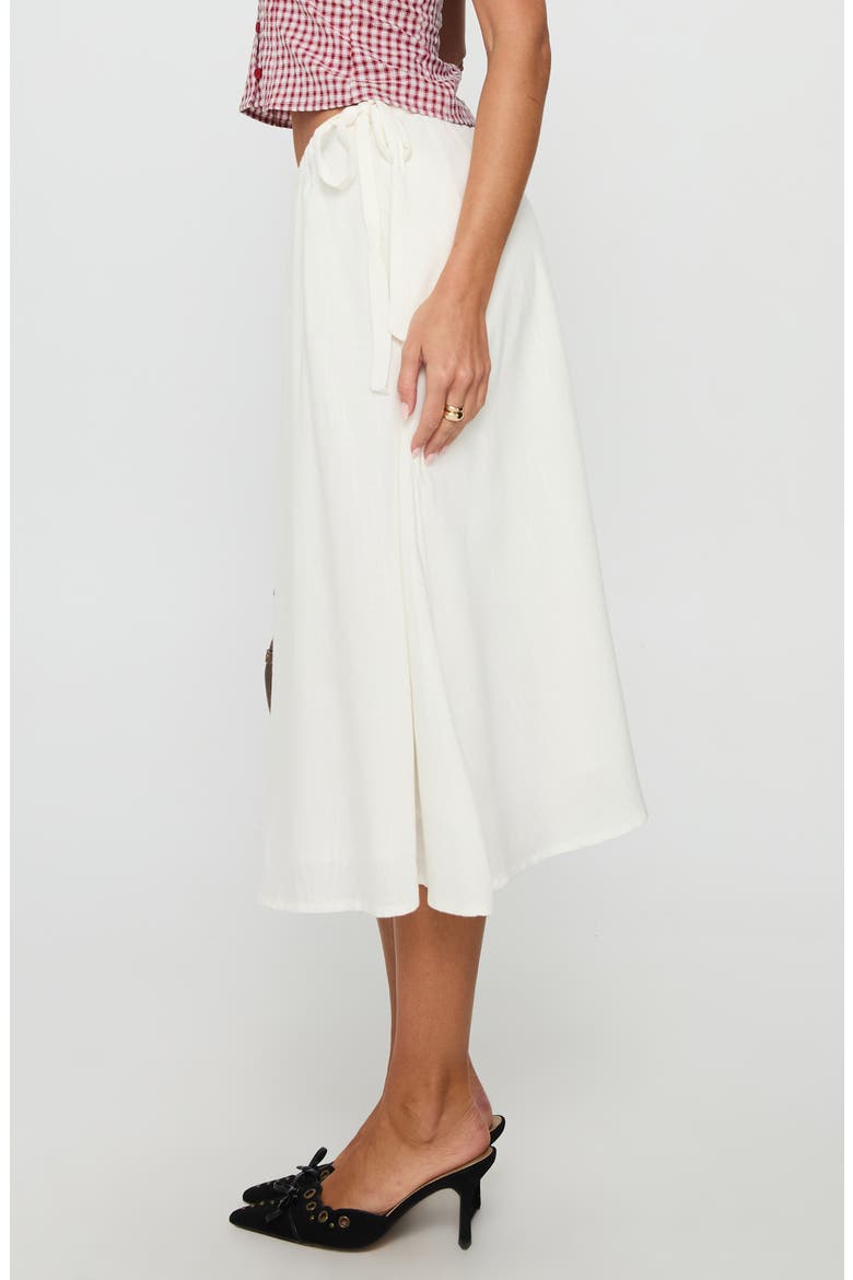 Persuasion Side Tie Midi Skirt, Alternate, color, WHITE