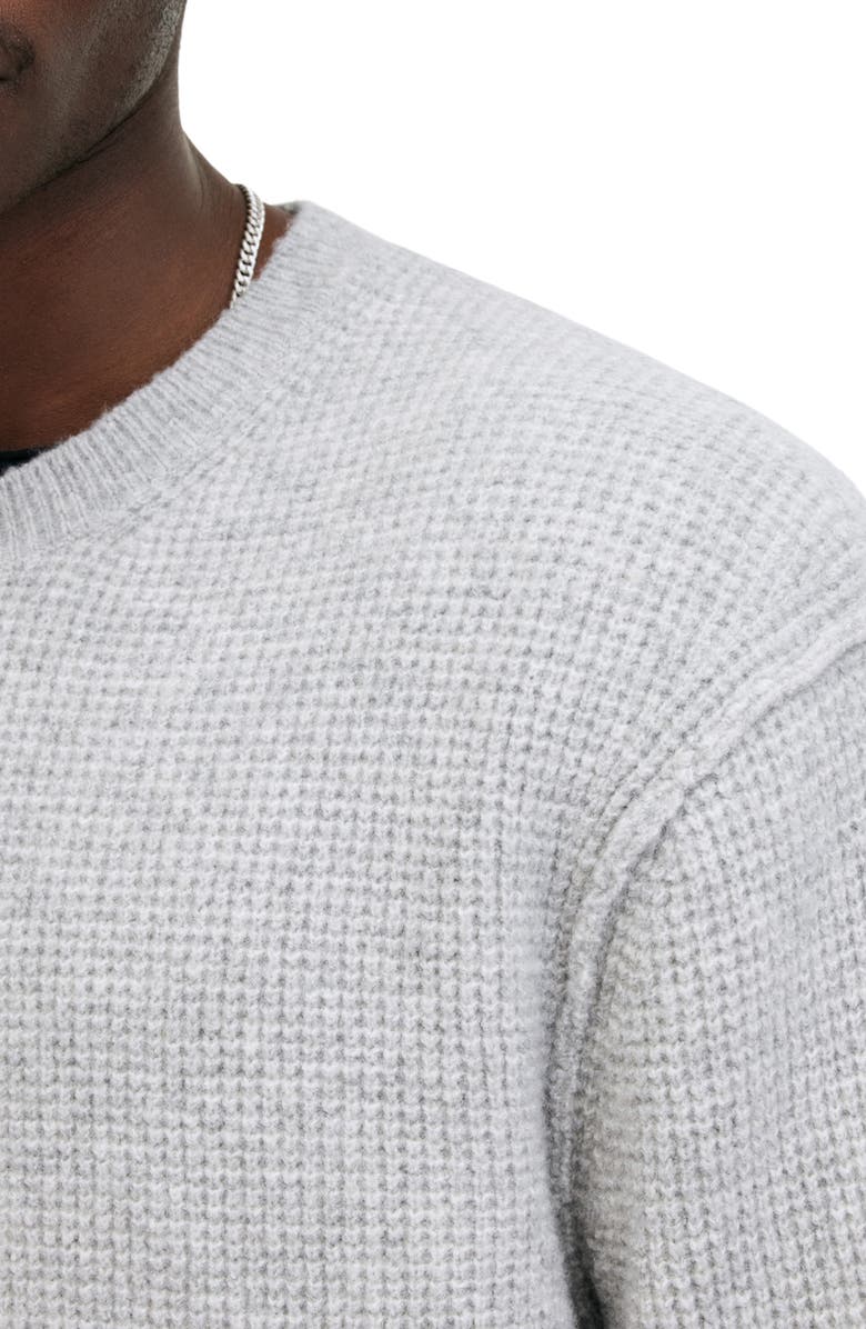 AllSaints Hatten Waffle Stitch Sweater, Alternate, color, Light Grey
