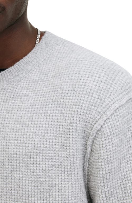 Allsaints Hatten Waffle Stitch Sweater In Gray