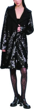 Anna Sui Pailettes Wool Coat