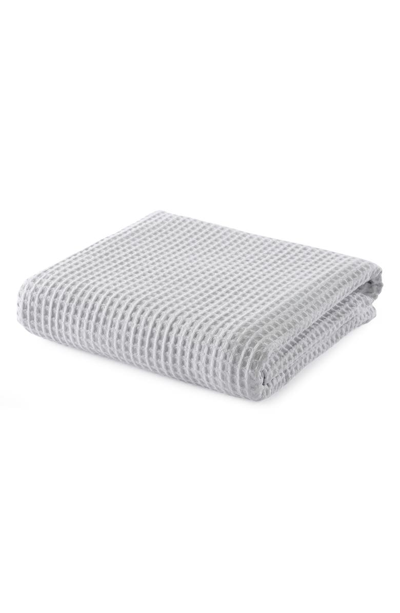 Woven & Weft Super Soft Cotton All-Season Waffle Weave Throw Blanket, Main, color, Light Grey