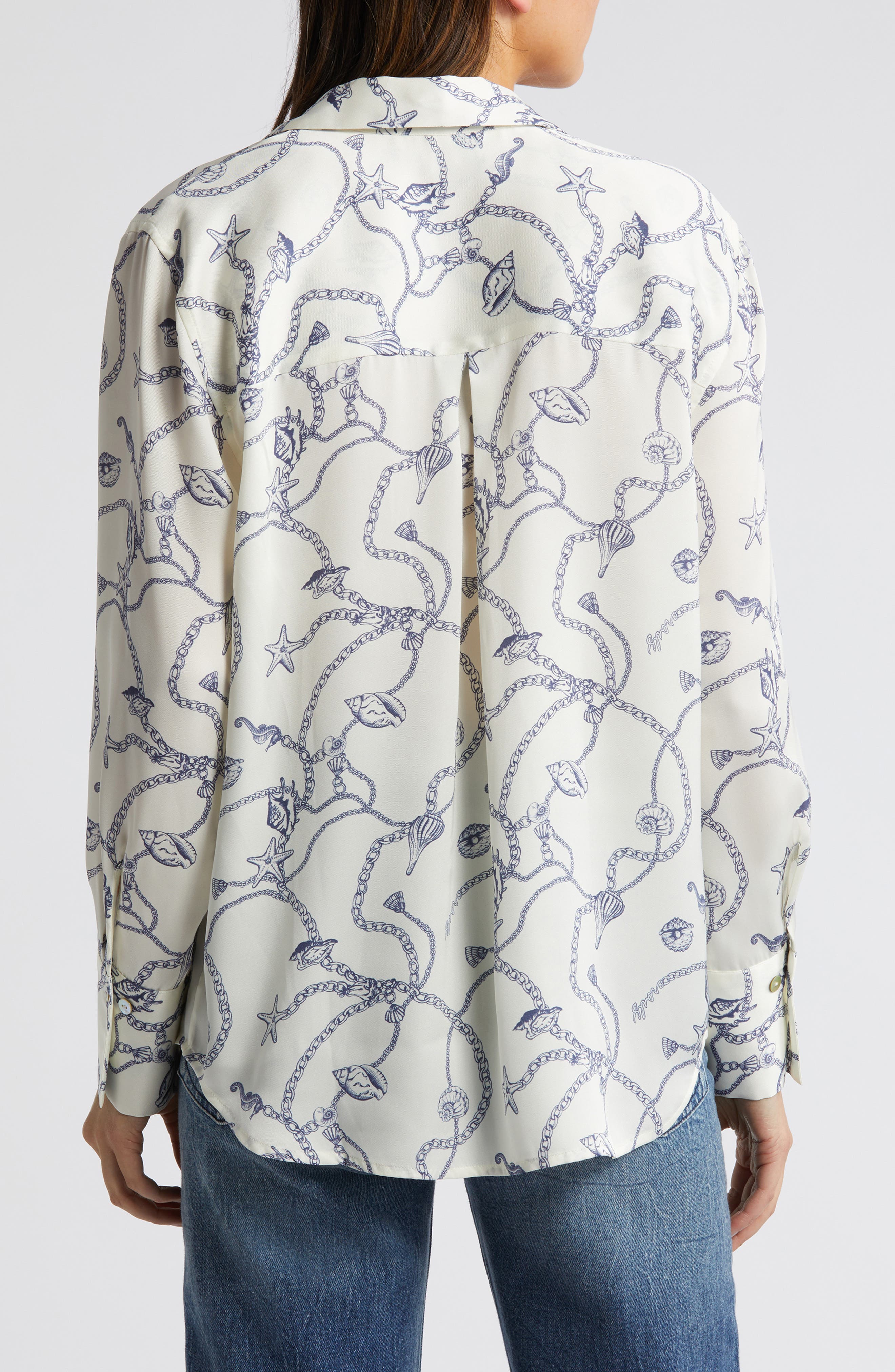 Ledger Nautical Print Button-Up Shirt - image 2