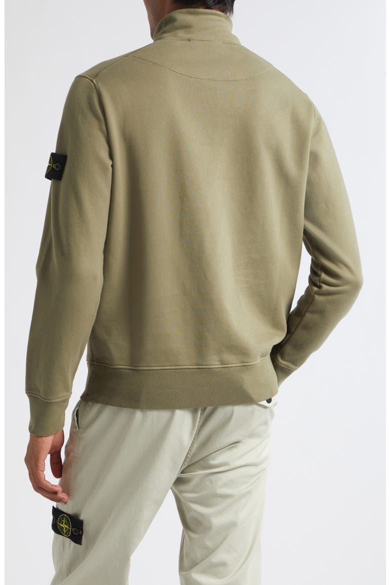 Compass Logo Patch Cotton Quarter Zip Sweatshirt, Alternate, color, V005G MILITARY GREEN