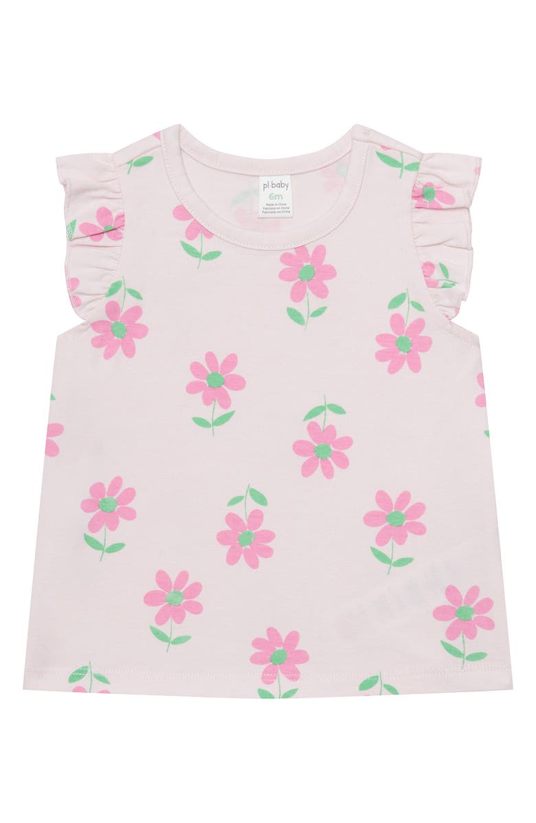 PL Baby by Petit Lem Floral Tank, Eyelet Shorts & Headband Set, Alternate, color, 