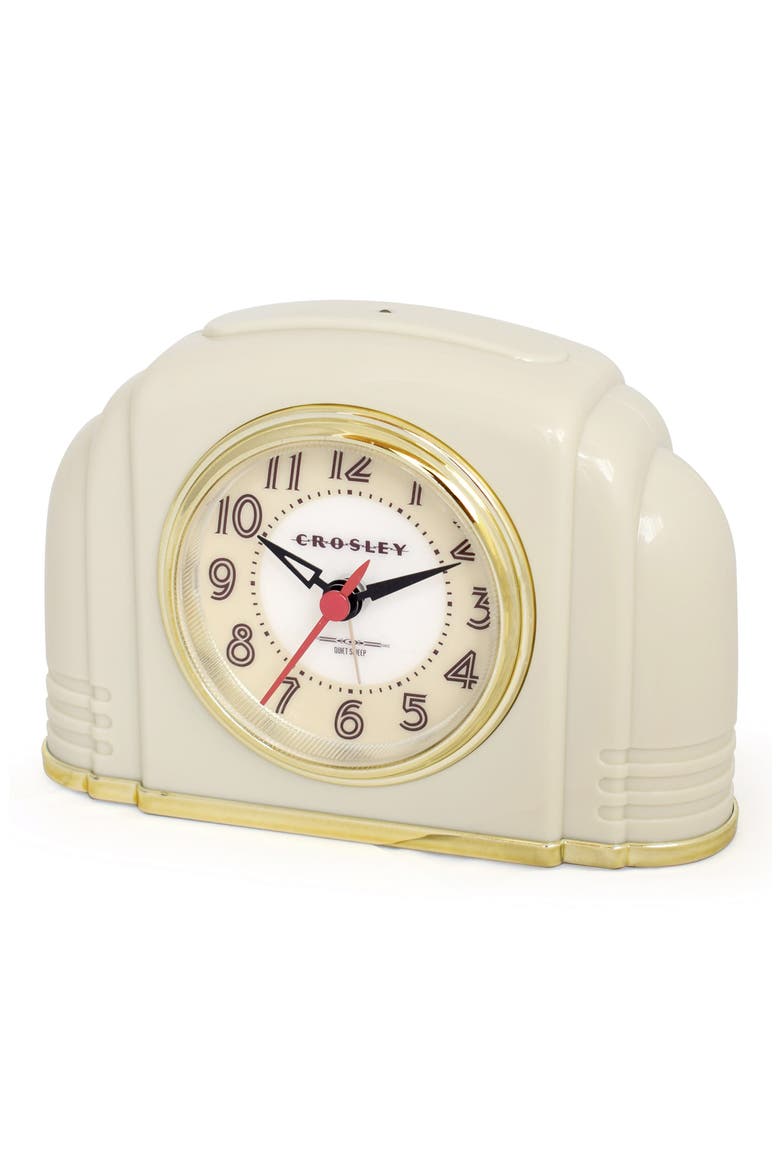 Vintage Bakelite Alarm Clock, Alternate, color, OFF WHITE