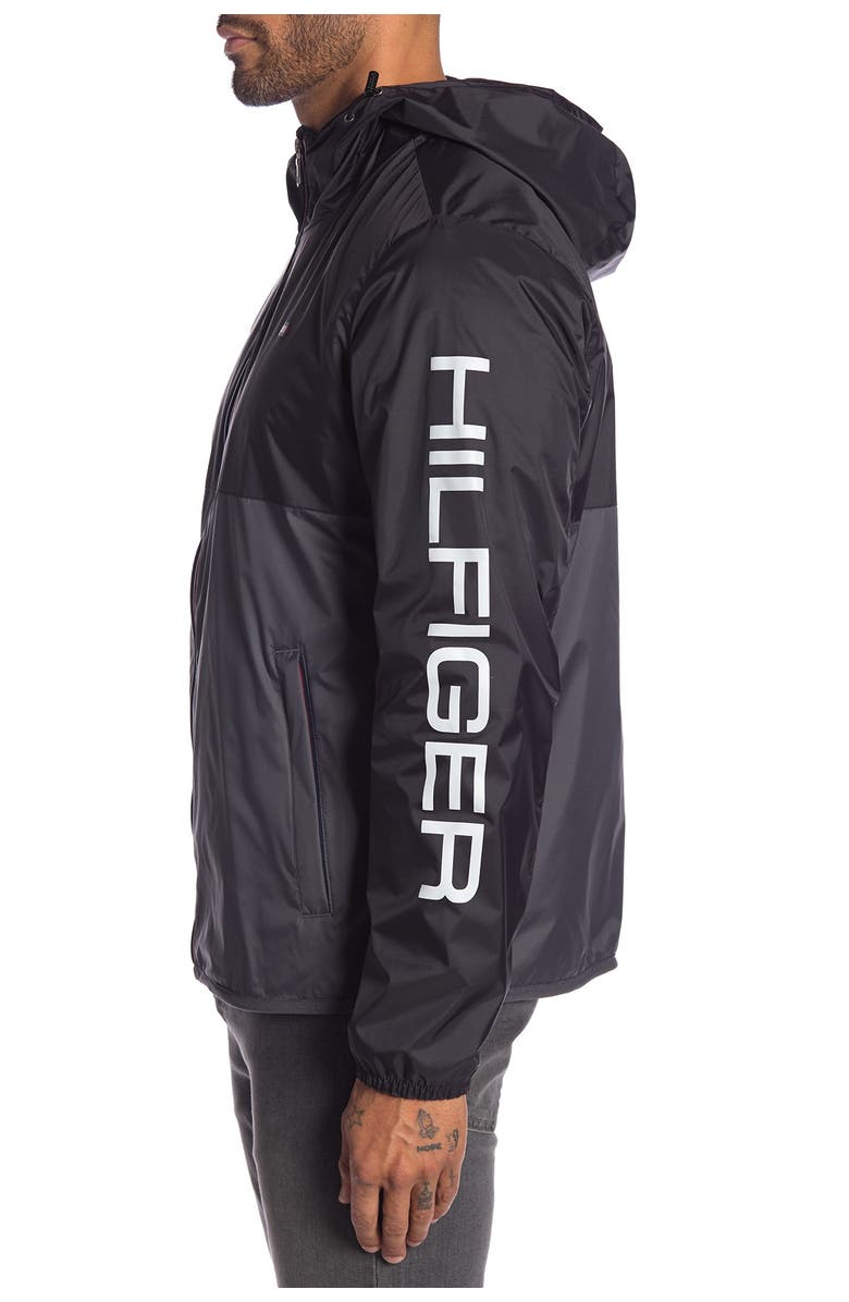 Tommy Hilfiger Colorblock Hooded Rain Jacket, Alternate, color, 