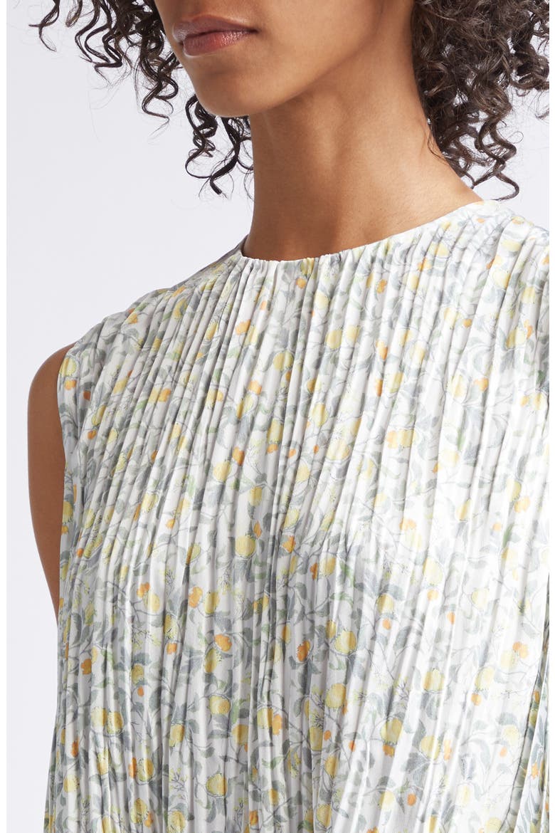 Citrine Bloom Pleated Sleeveless Top, Alternate, color, OFF WHITE/SUN