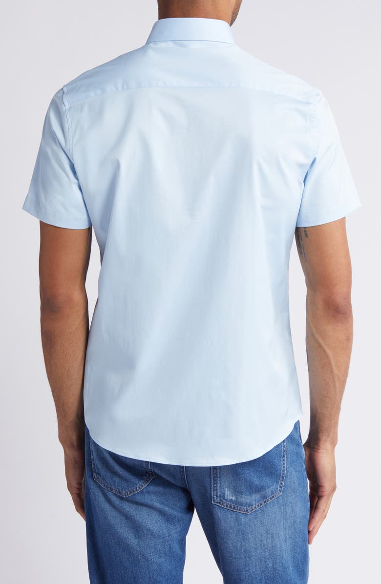 Stone Rose Solid Twill Short Sleeve Performance Button-Up Shirt, Alternate, color,