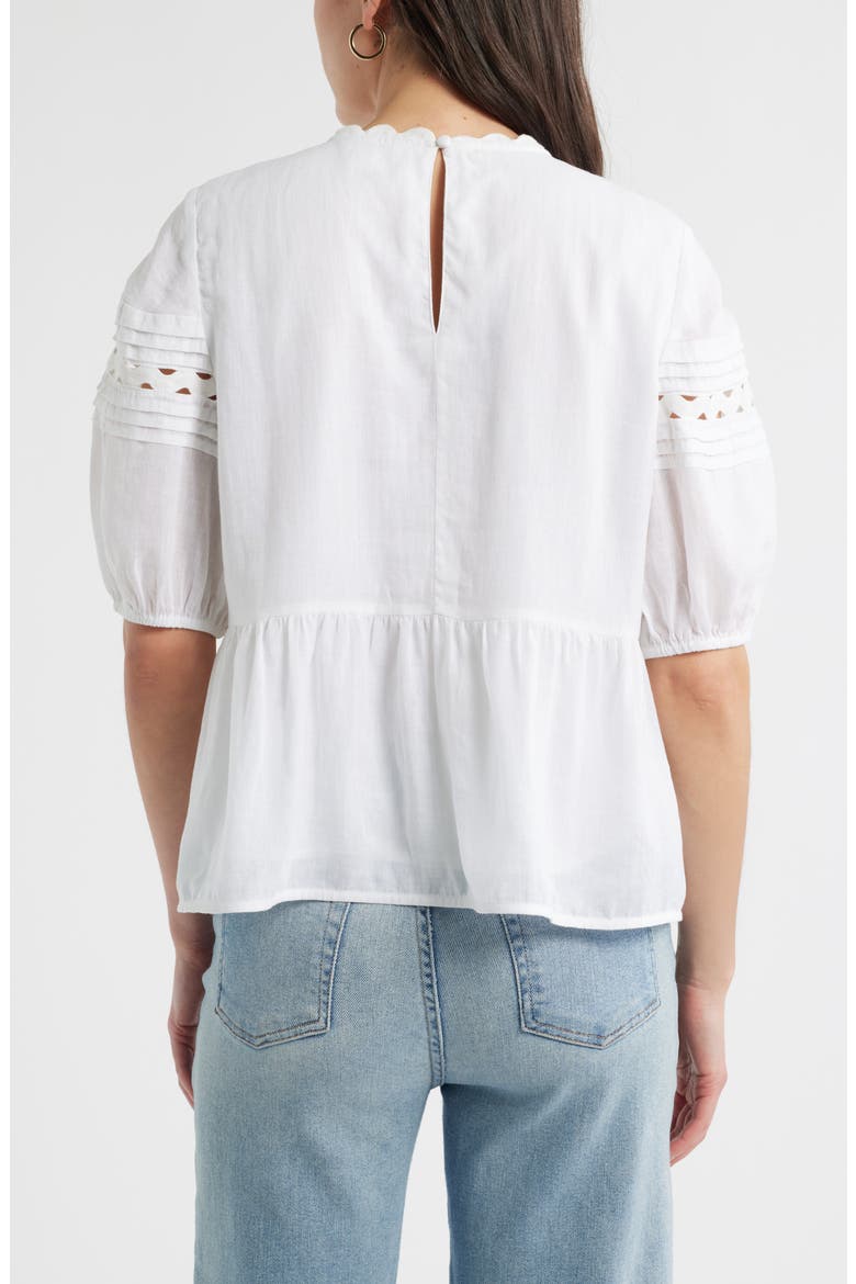 Rickrack Trim Popover Top, Alternate, color, WHITE