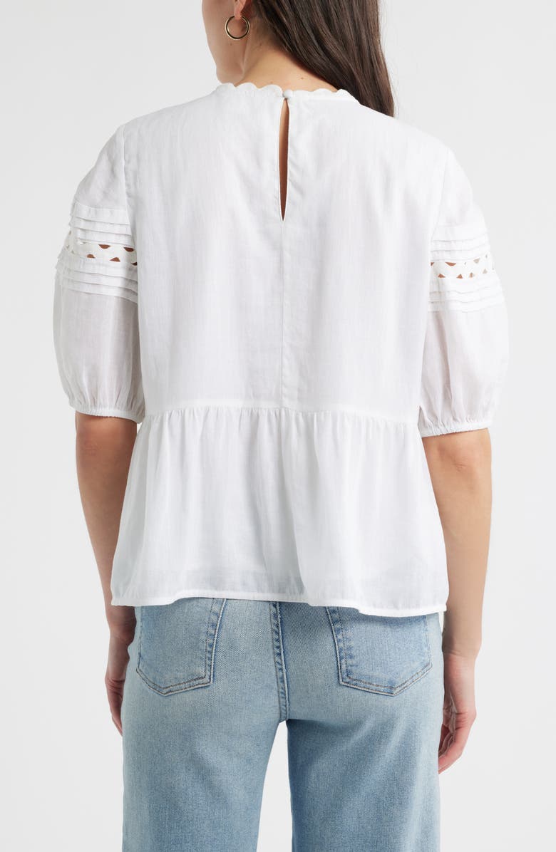 Caslon<sup>®</sup> Rickrack Trim Popover Top, Alternate, color, White