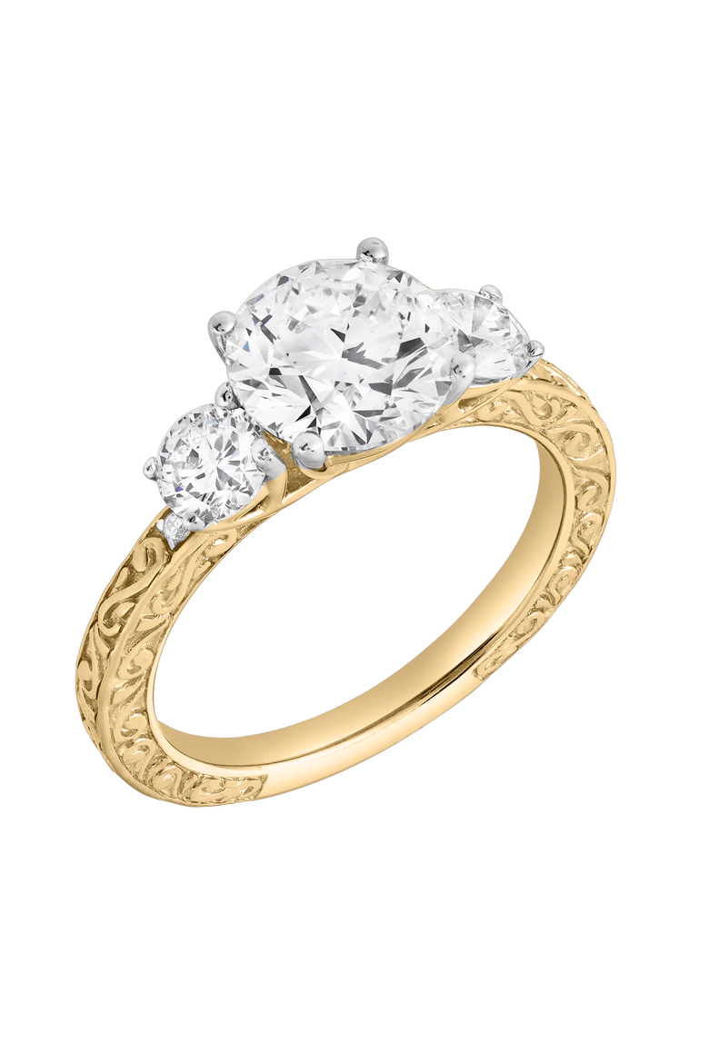 Ismere 14K Gold 2.65 Ct Round Lab Grown Diamond Engagement Ring, Alternate, color, 14K Yellow Gold