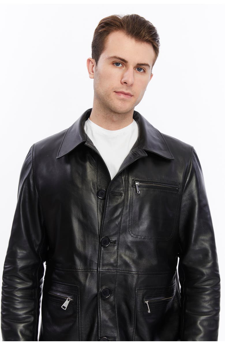 Furniq UK Maximilian Leather Jacket, Alternate, color, 
