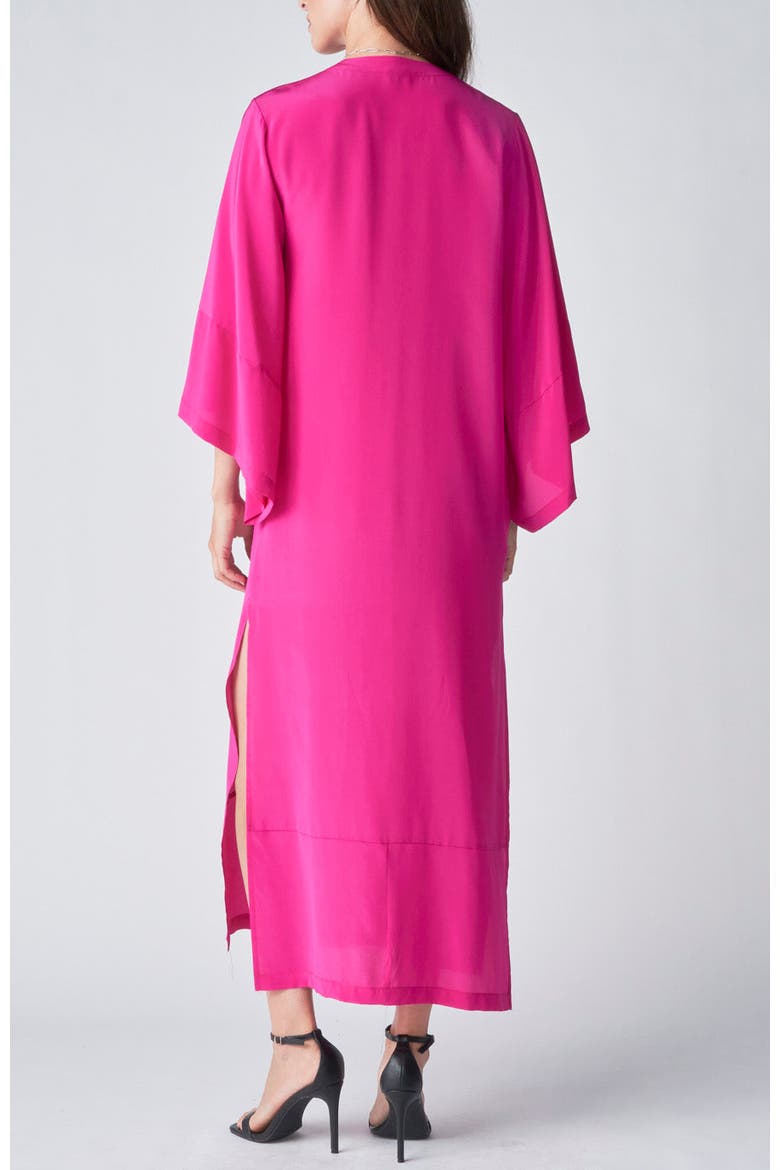 Wide Sleeve Silk Tunic Dress, Alternate, color, Fuchsia
