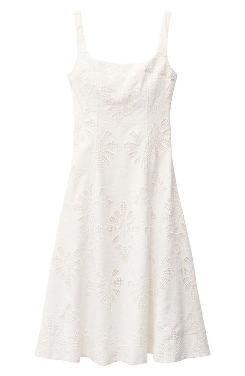 Mango Floral Embroidered Linen Blend Sundress