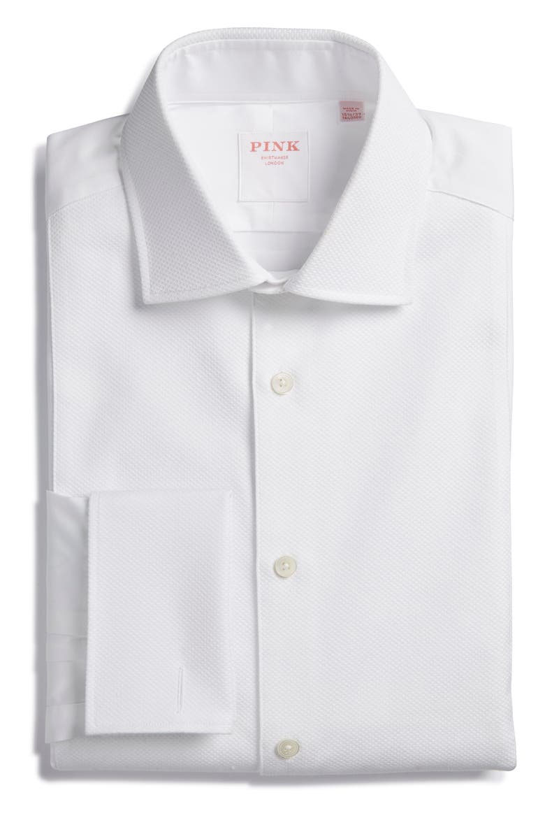 Slim Fit Tuxedo Shirt, Alternate, color, WHITE