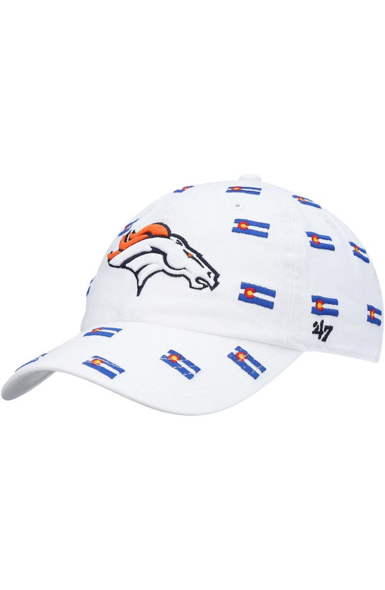 '47 Women's '47 White Denver Broncos Confetti Clean Up Adjustable Hat, Main, color, White