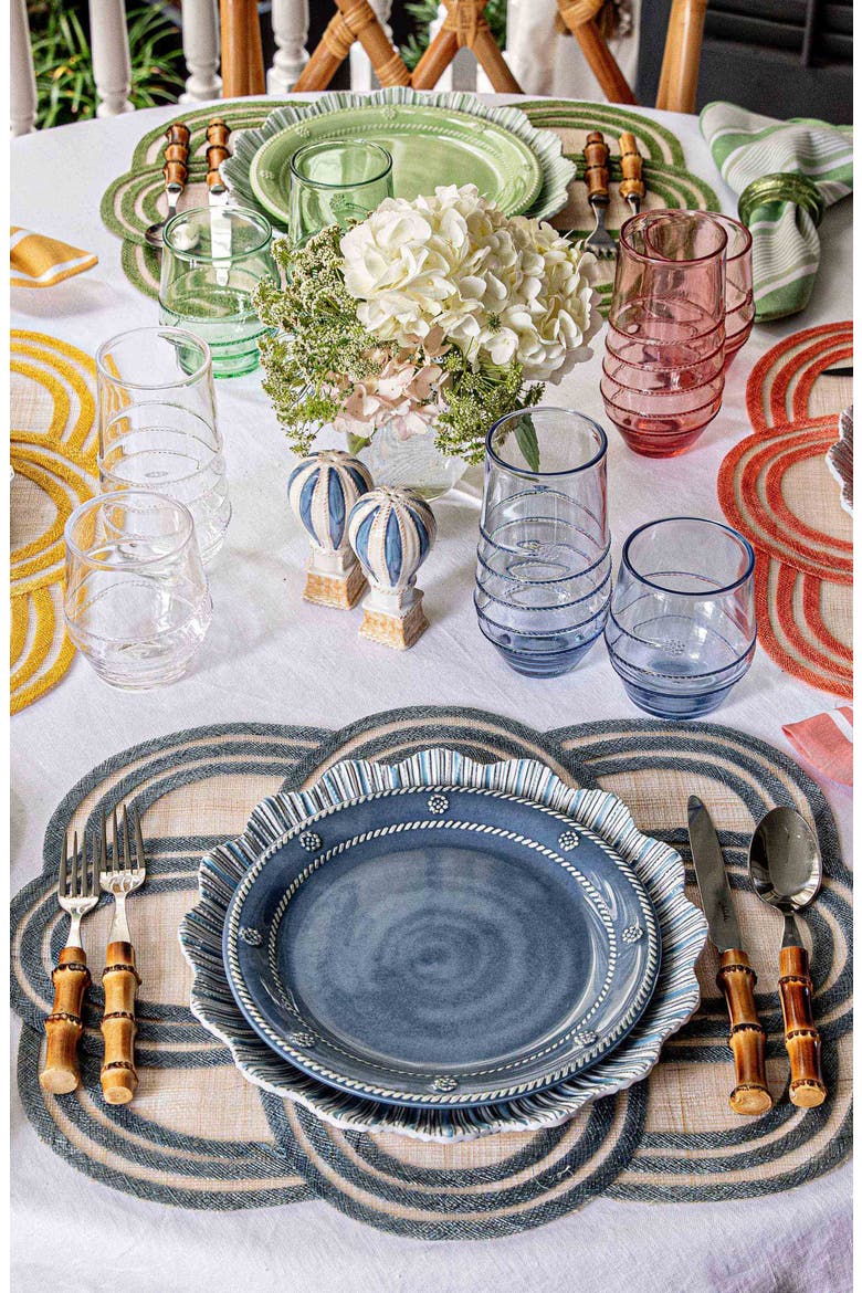 Berry & Thread Set of 4 Melamine Dessert Plates, Alternate, color, OCEAN