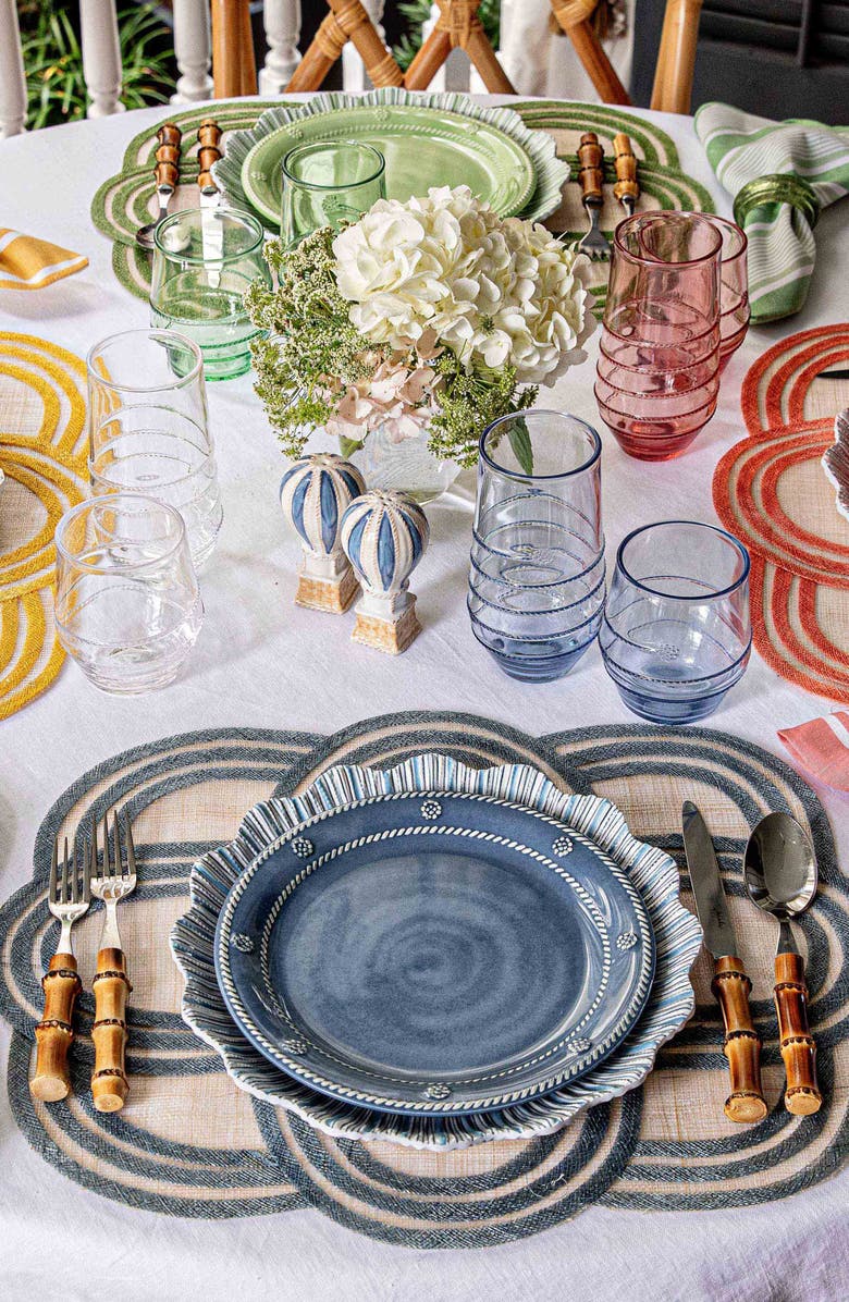 Juliska Berry & Thread Set of 4 Melamine Dessert Plates, Alternate, color, Ocean