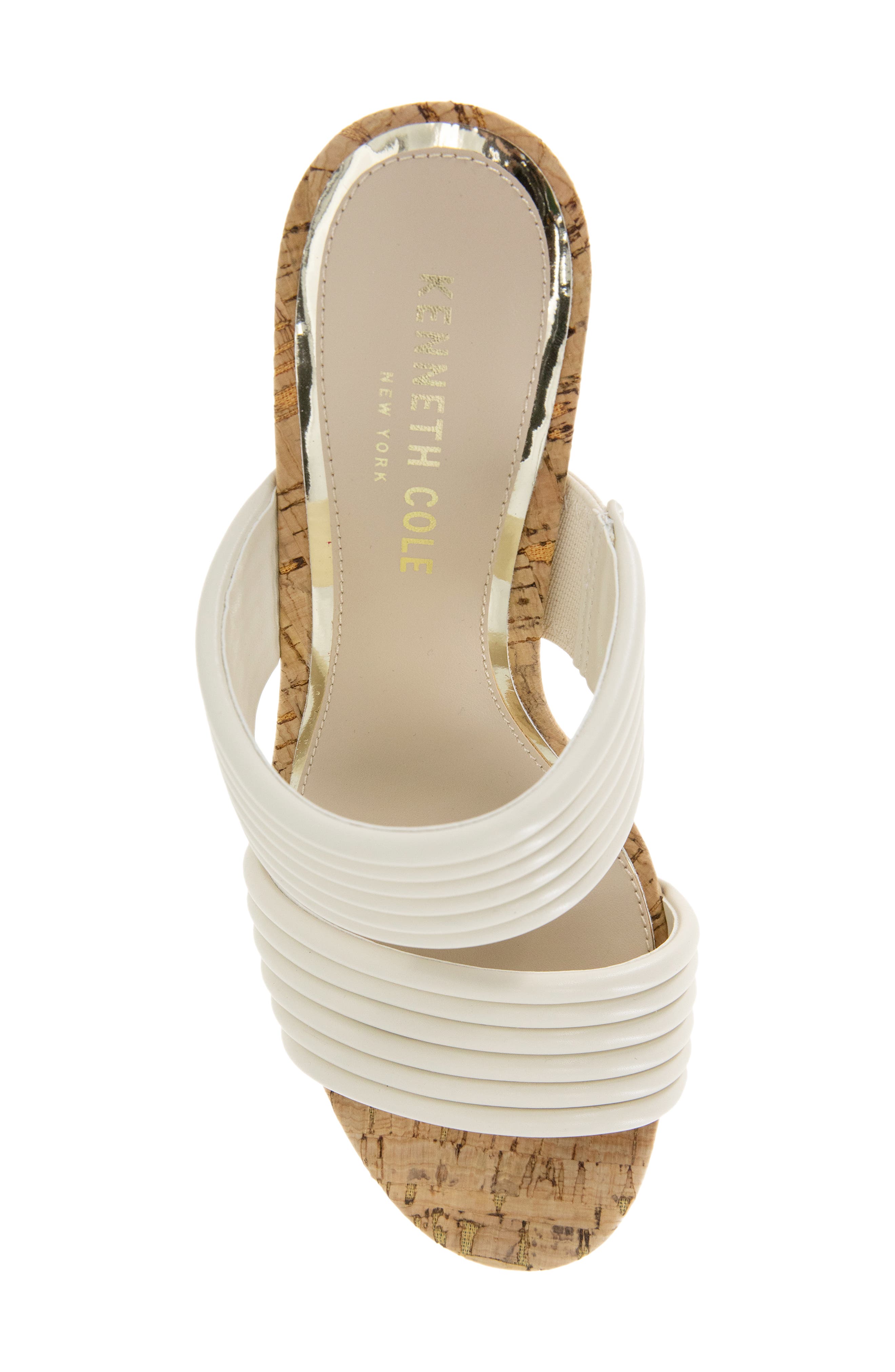 Kenneth Cole Cailyn Platform Wedge Slide Sandal, Alternate, color, Ecru Smooth