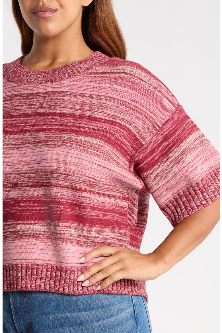 Broome Marled Stripe Sweater, Alternate, color, CHERRY