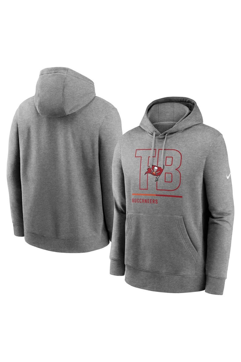 Men's Nike Heathered Gray Tampa Bay Buccaneers City Code Club Fleece Pullover Hoodie, Main, color, Heather Gray