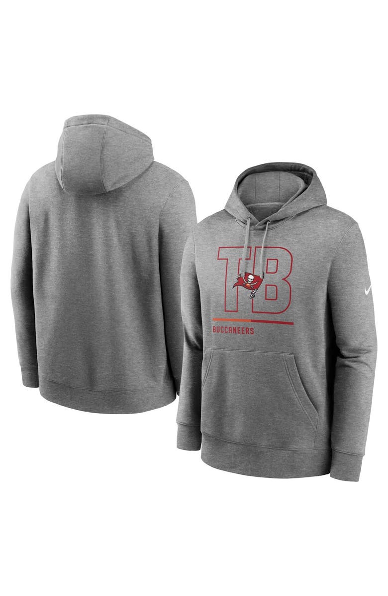 Nike Men's Nike Heathered Gray Tampa Bay Buccaneers City Code Club Fleece Pullover Hoodie, Main, color, Heather Gray