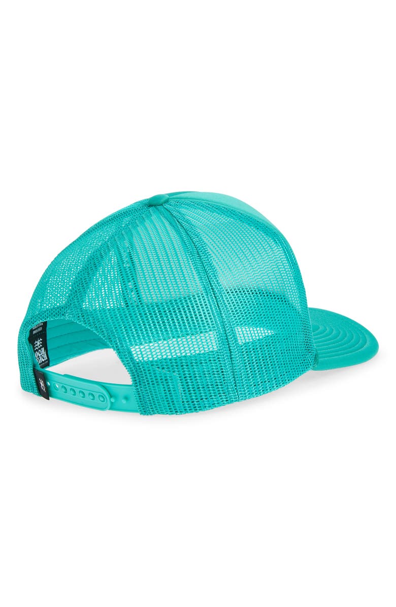 Local Beach Have A Nice Day Patch Trucker Hat, Alternate, color, Jade